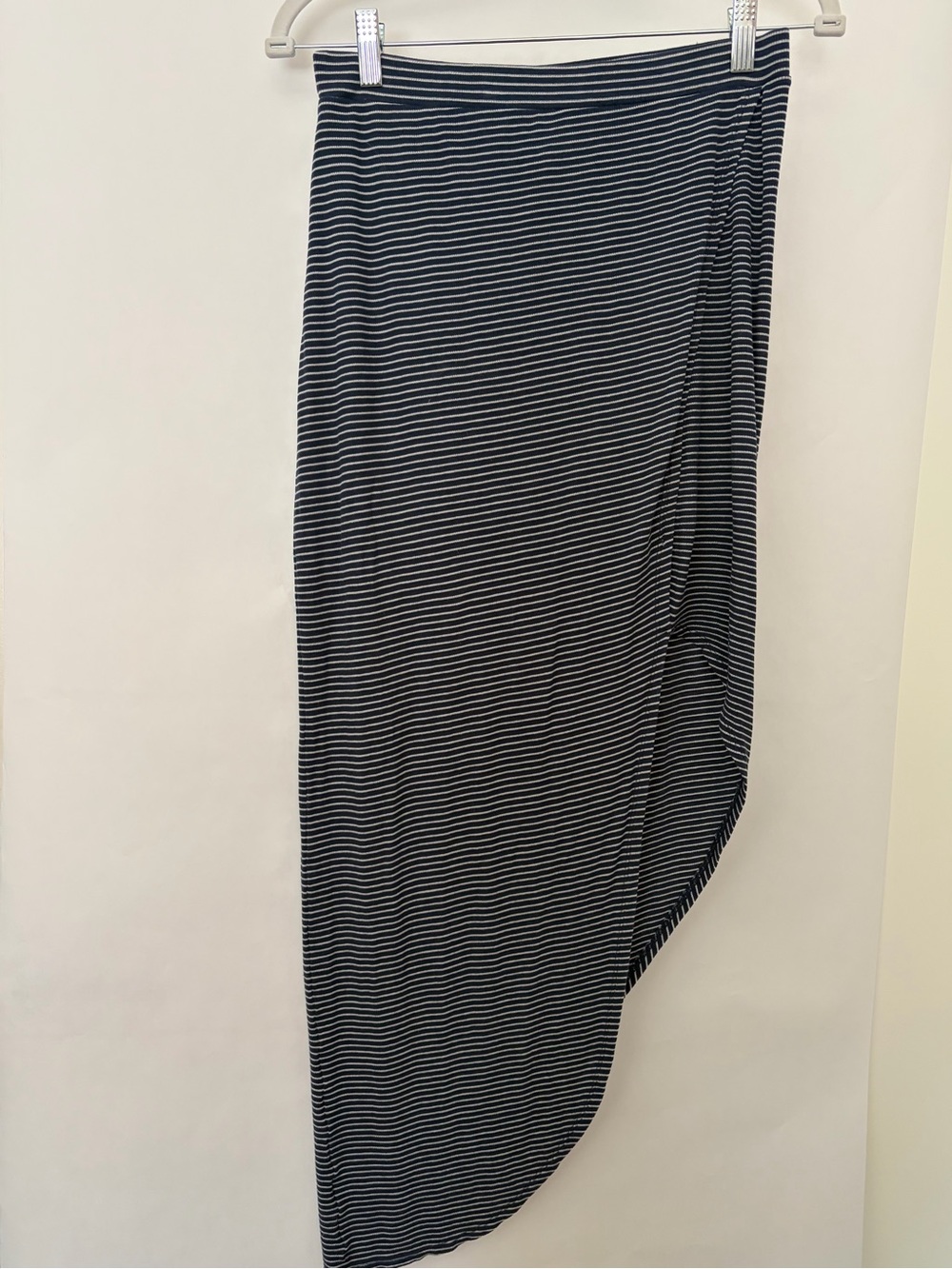BCBGMaxAzria Striped Asymmetrical Wrap Maxi Skirt - Size Small